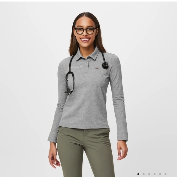 FIGSPRO Pique Longsleeve Polo SZ M - Picture 1 of 5